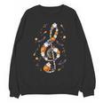 Music Note Symbol Halloween For Music Teacher Musicians Women Crewneck Sweatshirt, novelty gifts, funny gifts