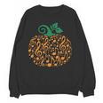 Music Notes Pumpkin Music Teacher Halloween Women Crewneck Sweatshirt, novelty gifts, funny gifts