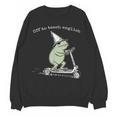 Off To Teach English Scooter Frog ESL Teacher Literature Women Crewneck Sweatshirt, novelty gifts, funny gifts Off To Teach English Scooter Frog ESL Teacher Literature Women Crewneck Sweatshirt, novelty gifts, funny gifts