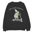 Off To Teach Preschool Pre-K Teacher Back To School Frog Women Crewneck Sweatshirt, novelty gifts, funny gifts