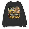One Thankful 4th Grade Teacher Turkey Leopard Thanksgiving Women Crewneck Sweatshirt, novelty gifts, funny gifts One Thankful 4th Grade Teacher Turkey Leopard Thanksgiving Women Crewneck Sweatshirt, novelty gifts, funny gifts