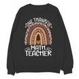 One Thankful Math Teacher Leopard Rainbow Thanksgiving Women Crewneck Sweatshirt, novelty gifts, funny gifts One Thankful Math Teacher Leopard Rainbow Thanksgiving Women Crewneck Sweatshirt, novelty gifts, funny gifts