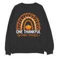 One Thankful Science Teacher Rainbow Boho Fall Thanksgiving Women Crewneck Sweatshirt, novelty gifts, funny gifts