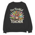 One Thankful Teacher Cute Thanksgiving Turkey School Women Crewneck Sweatshirt, novelty gifts, funny gifts One Thankful Teacher Cute Thanksgiving Turkey School Women Crewneck Sweatshirt, novelty gifts, funny gifts