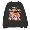 One Thankful Teacher Fall Leaves Thanksgiving Retro Women Crewneck Sweatshirt, novelty gifts, funny gifts One Thankful Teacher Fall Leaves Thanksgiving Retro Women Crewneck Sweatshirt, novelty gifts, funny gifts