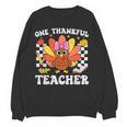 One Thankful Teacher Turkey Thanksgiving Teaching Women Crewneck Sweatshirt, novelty gifts, funny gifts