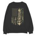 Patriotic Teacher American Flag Camouflage 4th Of July Camo Women Crewneck Sweatshirt, novelty gifts, funny gifts