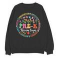 Pre-K Dream Team Back To School Teacher Flower Women Crewneck Sweatshirt, novelty gifts, funny gifts