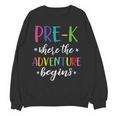 Pre-K Teacher Adventure Begins First Day Preschool Teachers Women Crewneck Sweatshirt, novelty gifts, funny gifts Pre-K Teacher Adventure Begins First Day Preschool Teachers Women Crewneck Sweatshirt, novelty gifts, funny gifts