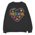 Preschool Teacher Pre-K Heart First Day Of Preschool Kids Women Crewneck Sweatshirt, novelty gifts, funny gifts Preschool Teacher Pre-K Heart First Day Of Preschool Kids Women Crewneck Sweatshirt, novelty gifts, funny gifts