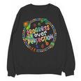 Progress Over Perfection Caterpillar Back To School Teacher Women Crewneck Sweatshirt, novelty gifts, funny gifts