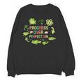 Progress Over Perfection Frog Back To School Teacher Women Crewneck Sweatshirt, novelty gifts, funny gifts Progress Over Perfection Frog Back To School Teacher Women Crewneck Sweatshirt, novelty gifts, funny gifts