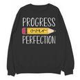 Progress Over Perfection Motivational Back To School Teacher Women Crewneck Sweatshirt, novelty gifts, funny gifts Progress Over Perfection Motivational Back To School Teacher Women Crewneck Sweatshirt, novelty gifts, funny gifts