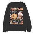Pumpkin Spice Makes Teacher Nice Retro Fall Spooky Season Women Crewneck Sweatshirt, novelty gifts, funny gifts Pumpkin Spice Makes Teacher Nice Retro Fall Spooky Season Women Crewneck Sweatshirt, novelty gifts, funny gifts