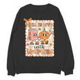 Pumpkin Teacher Preppy Fall In Love With Learning Autumn Women Crewneck Sweatshirt, novelty gifts, funny gifts