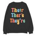 There Their They'Re English Class Grammar Joke Teacher Women Crewneck Sweatshirt, novelty gifts, funny gifts