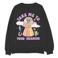 Take Me To Your Readers Alien Teacher Halloween Literacy Women Crewneck Sweatshirt, novelty gifts, funny gifts Take Me To Your Readers Alien Teacher Halloween Literacy Women Crewneck Sweatshirt, novelty gifts, funny gifts