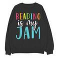 Reading Is My Jam Back To School Teacher Women Crewneck Sweatshirt, novelty gifts, funny gifts Reading Is My Jam Back To School Teacher Women Crewneck Sweatshirt, novelty gifts, funny gifts