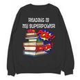 Reading Is My Super Power Superhero Best English Teacher Women Crewneck Sweatshirt, novelty gifts, funny gifts