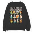 Reading Teacher How To Become a Better Reader Book Lover Fun Women Crewneck Sweatshirt, novelty gifts, funny gifts Reading Teacher How To Become a Better Reader Book Lover Fun Women Crewneck Sweatshirt, novelty gifts, funny gifts