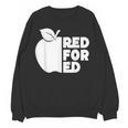 Red For Ed Teacher Support Public Education For Men Women Kids Women Crewneck Sweatshirt, novelty gifts, funny gifts Red For Ed Teacher Support Public Education For Men Women Kids Women Crewneck Sweatshirt, novelty gifts, funny gifts