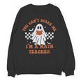 Retro You Can't Scare Me I'm A Math Teacher Cute Ghost Women Women Crewneck Sweatshirt, novelty gifts, funny gifts