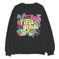 Retro First Grade Teacher Disco Ball Coquette Back To School Women Crewneck Sweatshirt, novelty gifts, funny gifts