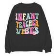 Retro Infant Teacher Vibes Women Daycare Teacher Women Crewneck Sweatshirt, novelty gifts, funny gifts Retro Infant Teacher Vibes Women Daycare Teacher Women Crewneck Sweatshirt, novelty gifts, funny gifts