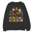 Retro Instructional Assistant Wildflowers Teacher Aide Women Crewneck Sweatshirt, novelty gifts, funny gifts Retro Instructional Assistant Wildflowers Teacher Aide Women Crewneck Sweatshirt, novelty gifts, funny gifts