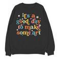 Retro It's a Good Day To Make Some Art Teacher Student Women Crewneck Sweatshirt, novelty gifts, funny gifts