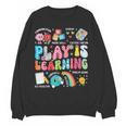 Retro Play Is Learning Kindergarten Teacher Team Women Women Crewneck Sweatshirt, novelty gifts, funny gifts