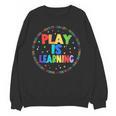 Retro Play Is Learning Teacher Back To School Women Crewneck Sweatshirt, novelty gifts, funny gifts Retro Play Is Learning Teacher Back To School Women Crewneck Sweatshirt, novelty gifts, funny gifts