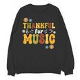 Retro Thankful For Music Floral Music Teacher Thanksgiving Men Women Women Crewneck Sweatshirt, novelty gifts, funny gifts Retro Thankful For Music Floral Music Teacher Thanksgiving Men Women Women Crewneck Sweatshirt, novelty gifts, funny gifts