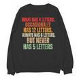 Riddle Wordplay Joke For Grammar Nerds And Teachers Women Crewneck Sweatshirt, novelty gifts, funny gifts
