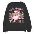 Santa's Favorite Teacher Groovy Christmas Teacher Boys Girls Women Crewneck Sweatshirt, novelty gifts, funny gifts Santa's Favorite Teacher Groovy Christmas Teacher Boys Girls Women Crewneck Sweatshirt, novelty gifts, funny gifts