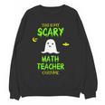 Scary Math Teacher Costume Halloween Lazy Easy Christmas Women Crewneck Sweatshirt, novelty gifts, funny gifts