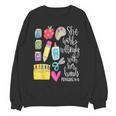 She Works Willingly With Her Hands Proverbs Daycare Teacher Men Women Women Crewneck Sweatshirt, novelty gifts, funny gifts She Works Willingly With Her Hands Proverbs Daycare Teacher Men Women Women Crewneck Sweatshirt, novelty gifts, funny gifts