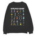 Space Alphabet Galaxy Astronaut Planets Student Teacher Women Crewneck Sweatshirt, novelty gifts, funny gifts
