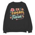 Spanish Teacher Maestra Dimelo En Espanol Por Favor Women Crewneck Sweatshirt, novelty gifts, funny gifts