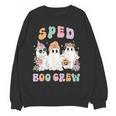 SPED Boo Crew Halloween Floral Ghost Special Ed SPED Teacher For Men Women Kids Women Crewneck Sweatshirt, novelty gifts, funny gifts