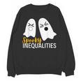 Spooky Ghost Inequalities Halloween Math Teacher Women Crewneck Sweatshirt, novelty gifts, funny gifts