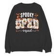 Spooky SPED Squad Special Education Teacher Halloween Ghost Women Crewneck Sweatshirt, novelty gifts, funny gifts
