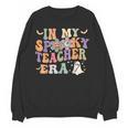 In My Spooky Teacher Era Groovy Hippie Retro Ghost Halloween Men Women Kids Women Crewneck Sweatshirt, novelty gifts, funny gifts