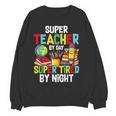 Super Teacher By Day Super Tired By Night Women Crewneck Sweatshirt, novelty gifts, funny gifts Super Teacher By Day Super Tired By Night Women Crewneck Sweatshirt, novelty gifts, funny gifts