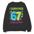 I Survived 67 Days Of School 67 Meme Science Teacher Women Crewneck Sweatshirt, novelty gifts, funny gifts I Survived 67 Days Of School 67 Meme Science Teacher Women Crewneck Sweatshirt, novelty gifts, funny gifts