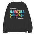 Sustantivo Maestra Fabulosa Adjetivo Spanish Teacher Women Crewneck Sweatshirt, novelty gifts, funny gifts