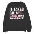 It Takes Balls To Teach Pe Teacher Chaos Coordinator US Flag Women Crewneck Sweatshirt, novelty gifts, funny gifts It Takes Balls To Teach Pe Teacher Chaos Coordinator US Flag Women Crewneck Sweatshirt, novelty gifts, funny gifts