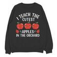 I Teach The Cutest Apples In The Orchard Cute Fall Teacher Women Crewneck Sweatshirt, novelty gifts, funny gifts I Teach The Cutest Apples In The Orchard Cute Fall Teacher Women Crewneck Sweatshirt, novelty gifts, funny gifts