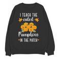I Teach The Cutest Pumpkins In The Patch Halloween Teacher Women Crewneck Sweatshirt, novelty gifts, funny gifts I Teach The Cutest Pumpkins In The Patch Halloween Teacher Women Crewneck Sweatshirt, novelty gifts, funny gifts