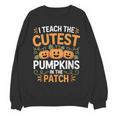 I Teach The Cutest Pumpkins In The Patch Halloween Teacher Women Crewneck Sweatshirt, novelty gifts, funny gifts I Teach The Cutest Pumpkins In The Patch Halloween Teacher Women Crewneck Sweatshirt, novelty gifts, funny gifts